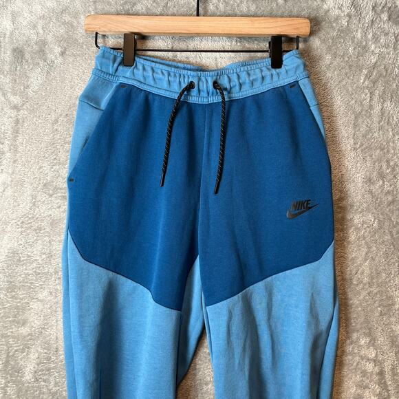 Nike Tech Fleece Jogger Sweatpants Mens Sz‎ XS Blue Athletic Athleisure Comfort - Picture 2 of 9